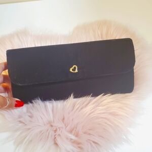 Victoria's Secret black velvet clutch Satchel Bag